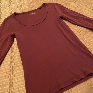 J. Crew top, perfect fit t-shirt, 100% cotton, maroon, M